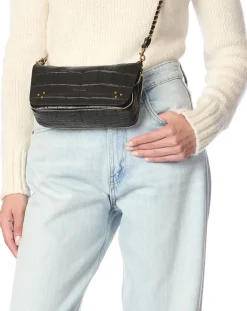 Bobi S Croco Print Leather Bag