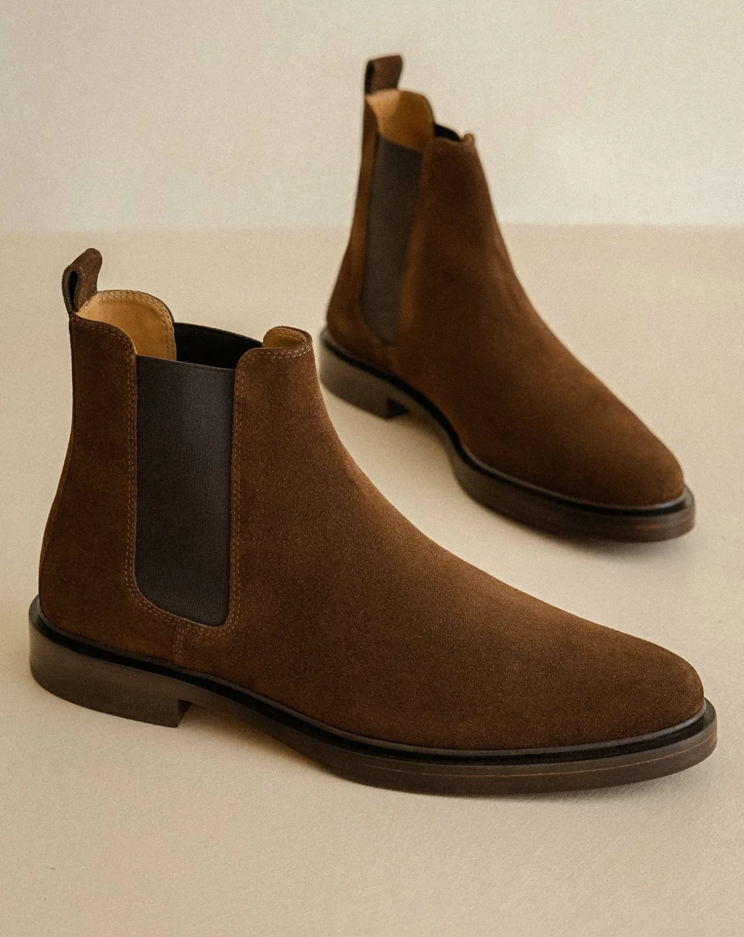 Boots Elastic Leather Suede