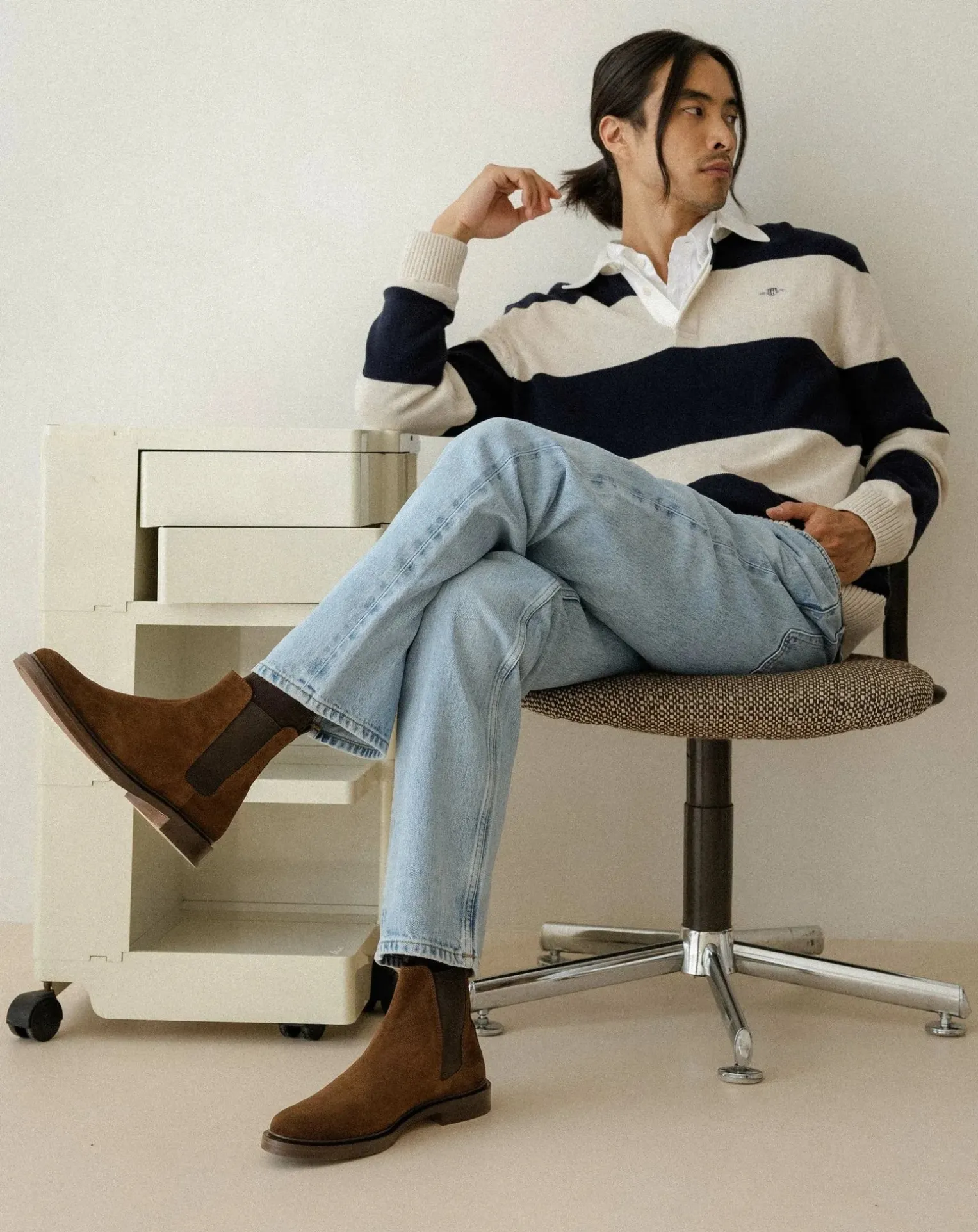 Boots Elastic Leather Suede