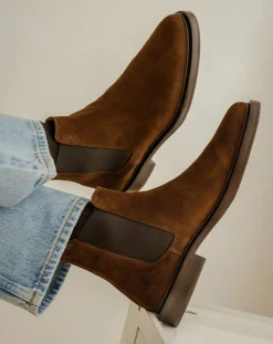 Boots Elastic Leather Suede