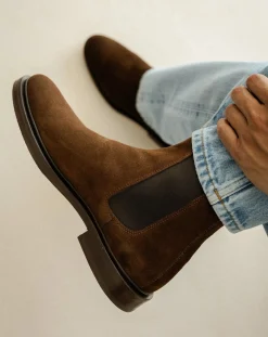 Boots Elastic Leather Suede