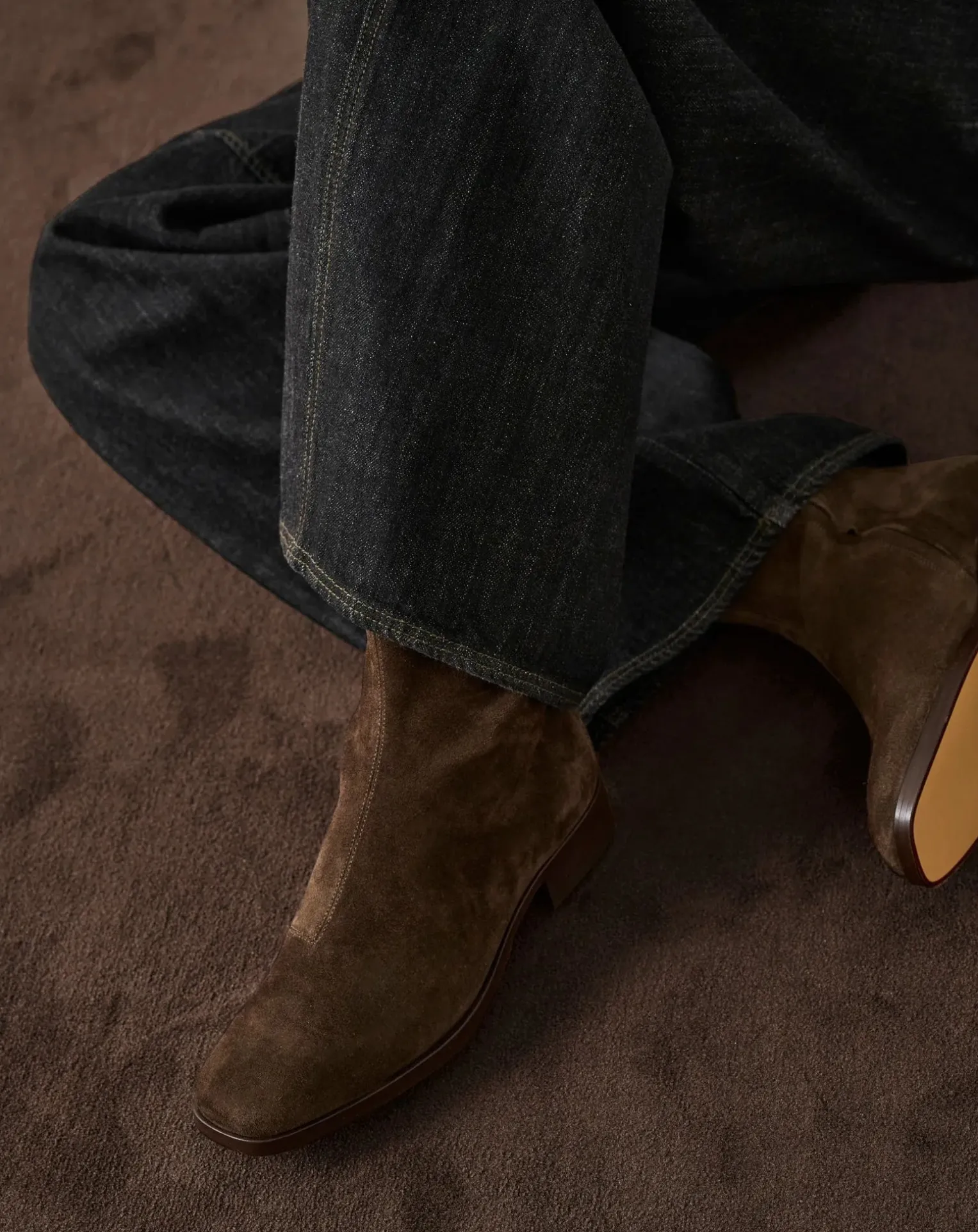 Boots West Croûte de Cuir