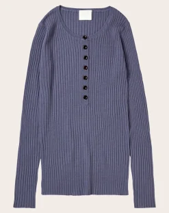 Buttoned Merino Wool Sweater - Women's Collection