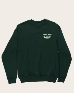 Caesar green round-neck sweatshirt in organic cotton