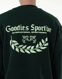 Caesar green round-neck sweatshirt in organic cotton