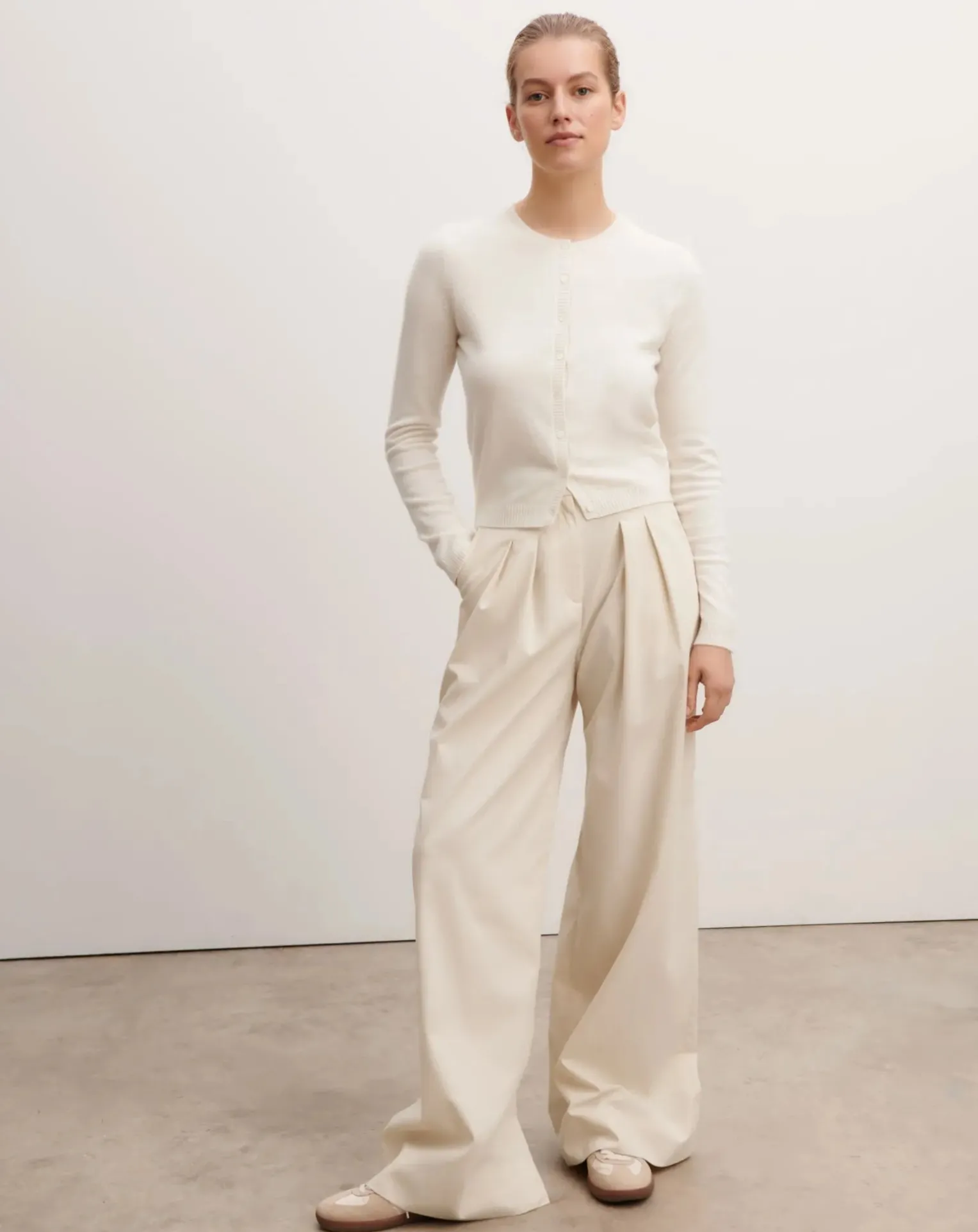 Cashmere Buttoned Sleeve Cardigan