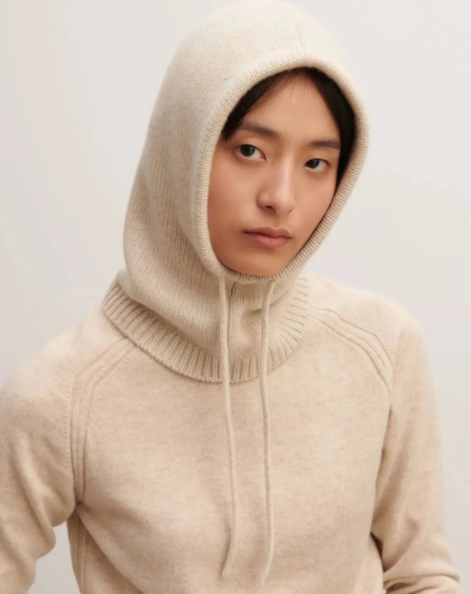 Cashmere cord balaclava