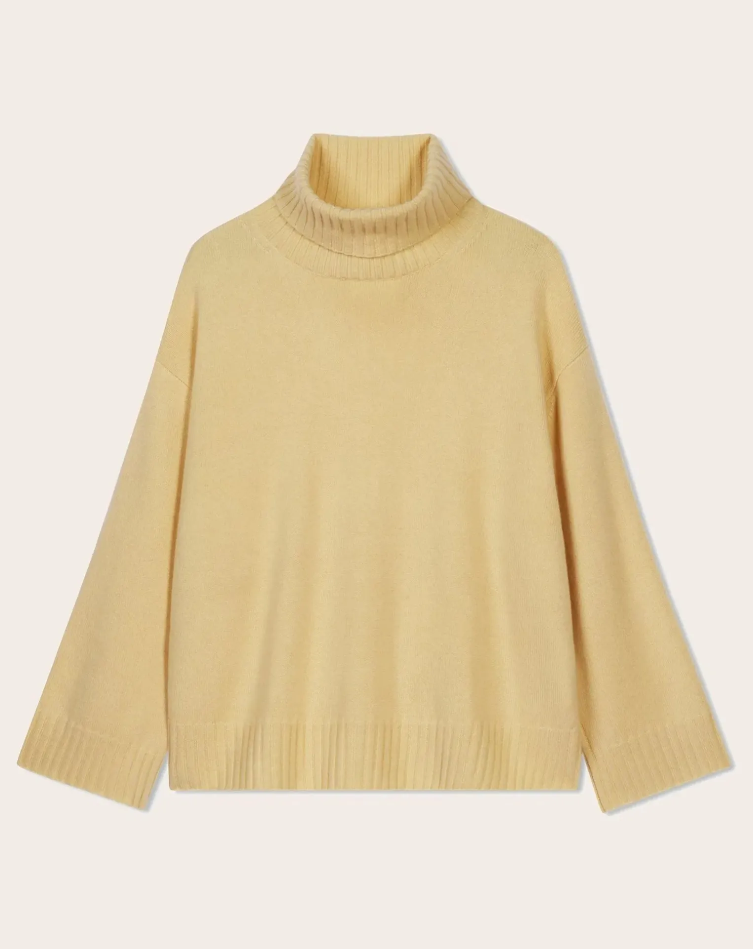 Cashmere Rib Oversize Roll Neck Sweater