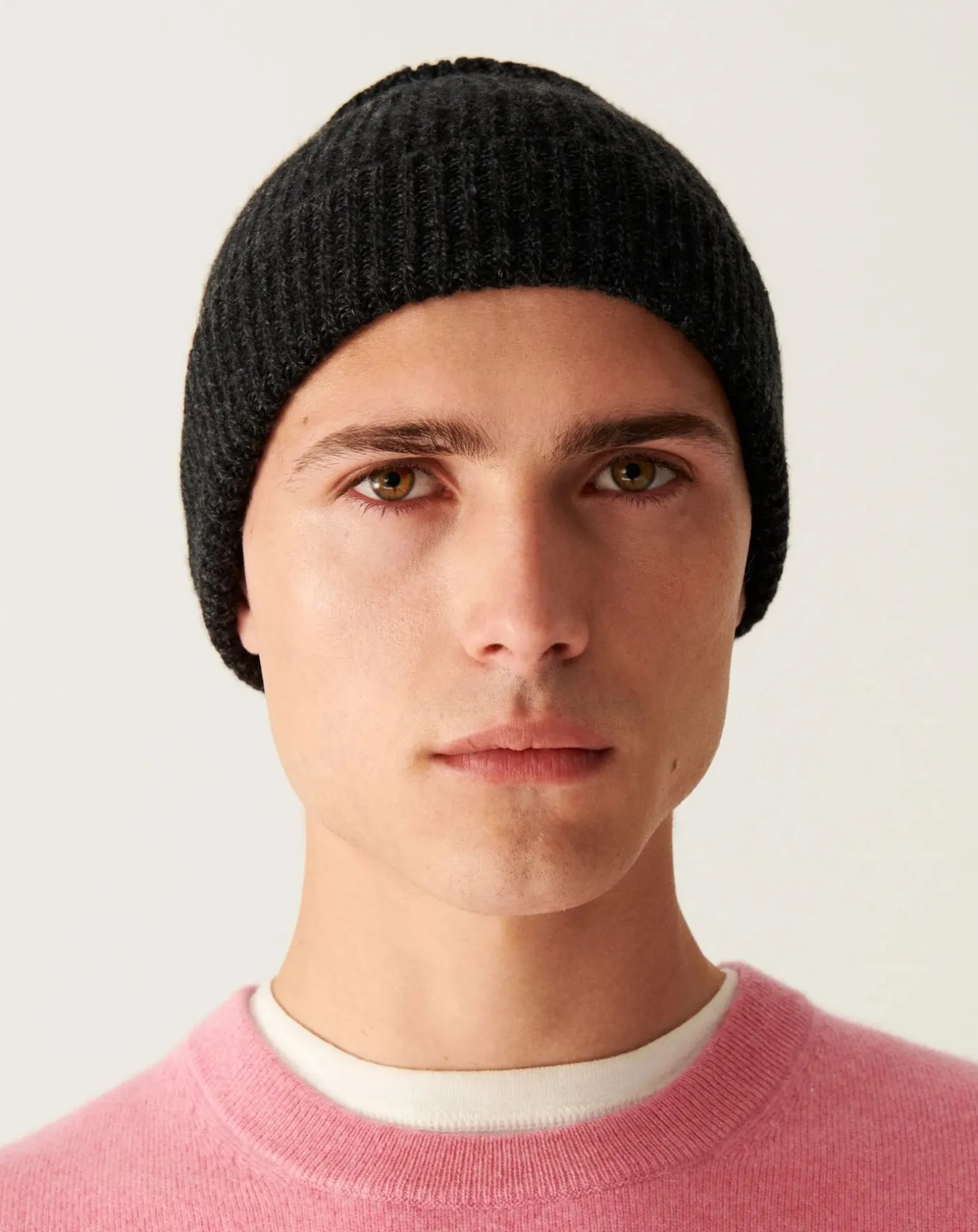 Cashmere ribbed hat