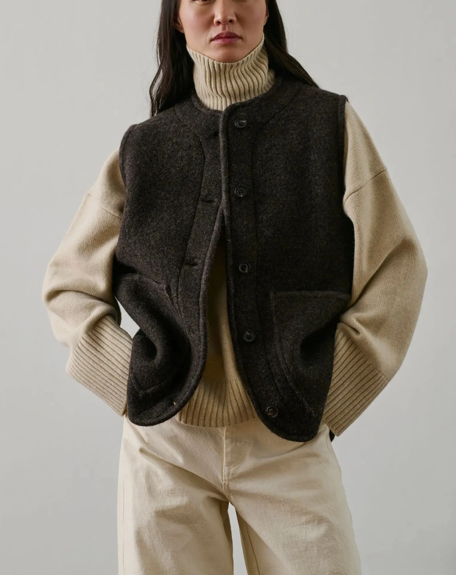 Chicago Virgin Wool Sleeveless Jacket