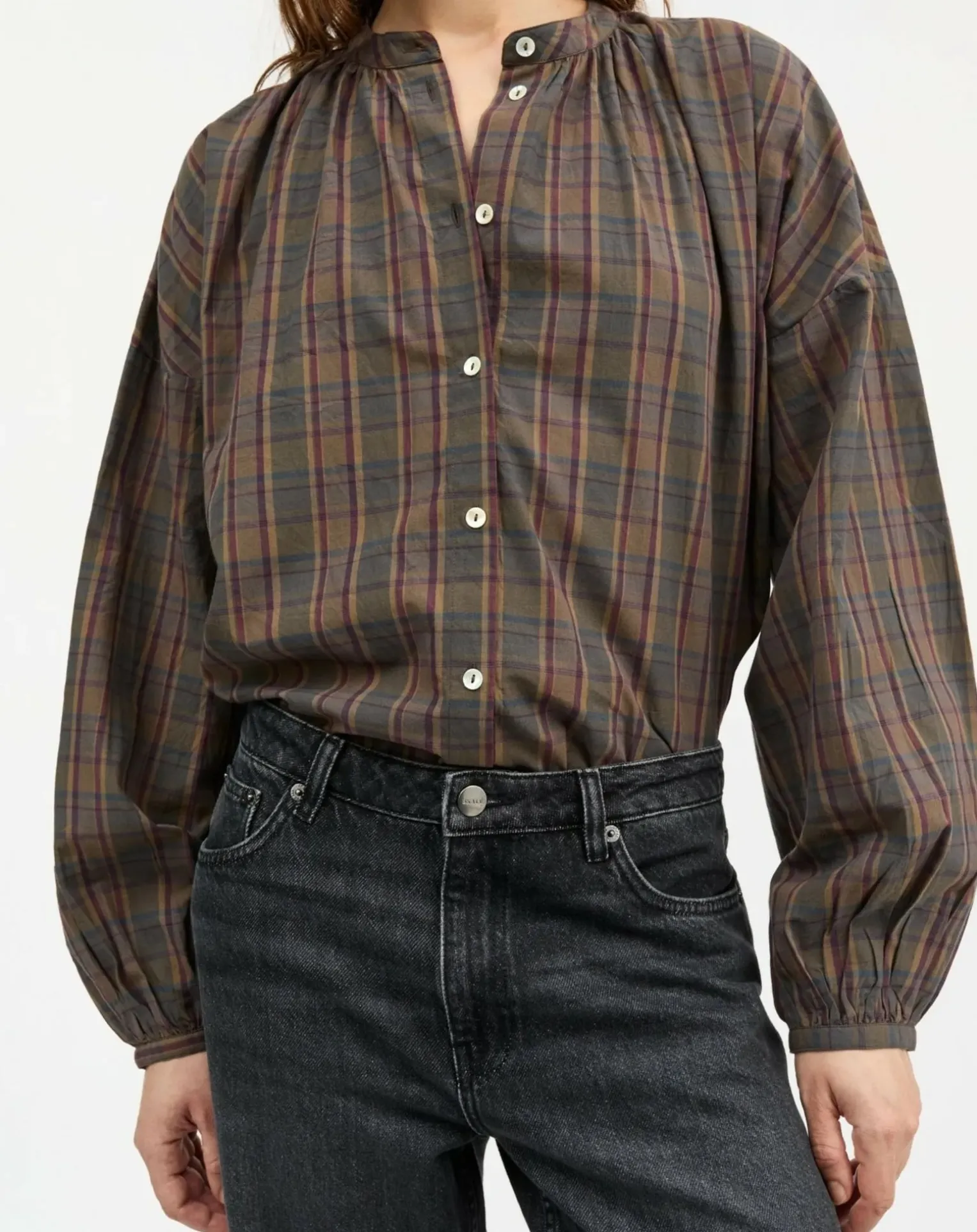Cilla Blouse Organic Cotton Checkered