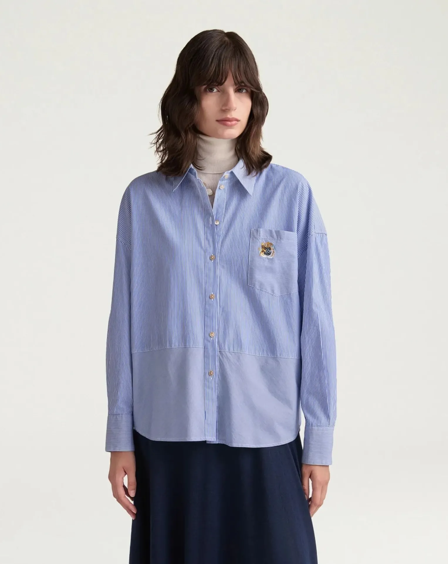 Claire Striped Cotton Poplin Shirt