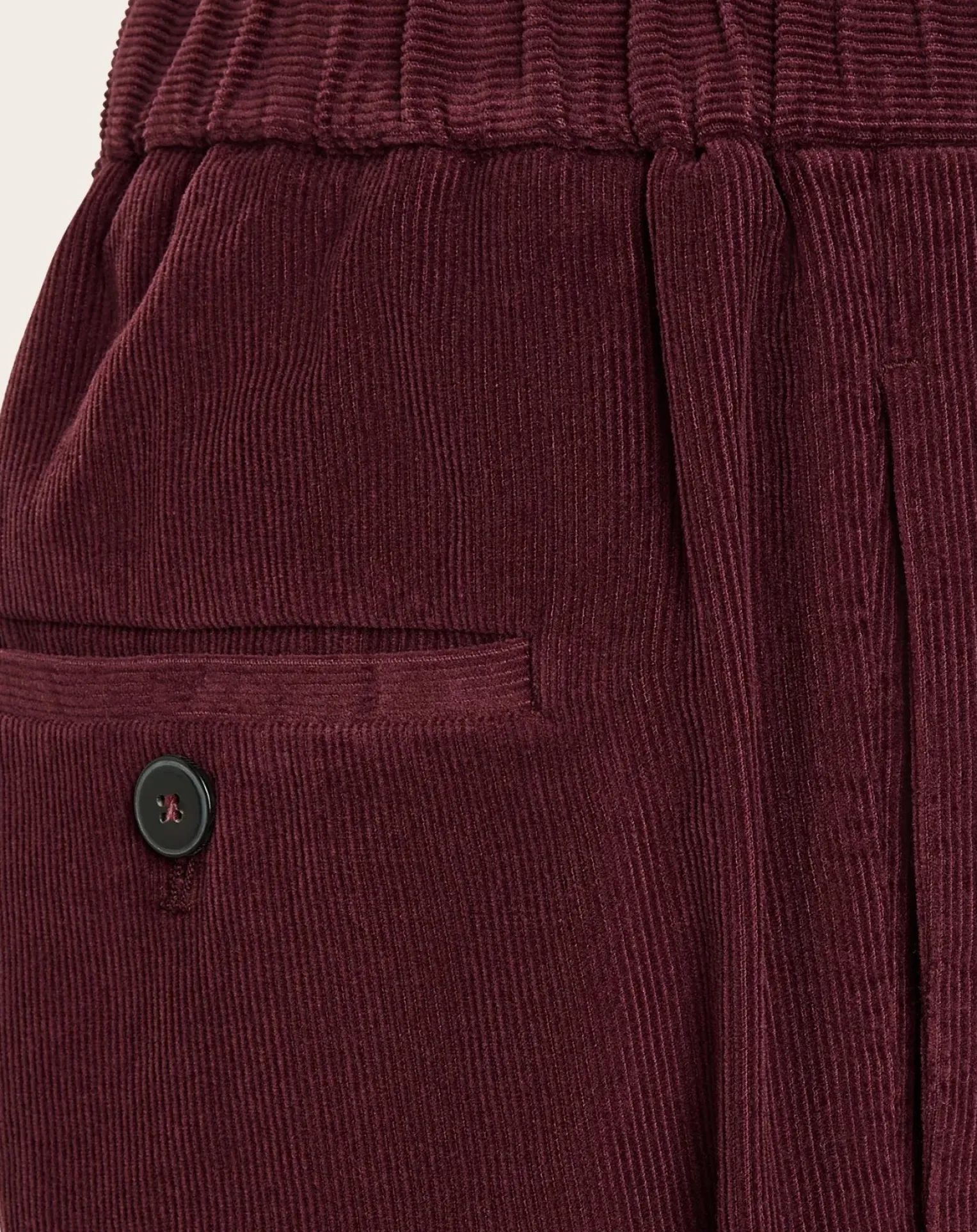 Corduroy Elasticated Straight-leg Pants