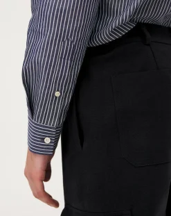 Curtis Blue stripes Upcycled Cotton Long Sleeve Shirt