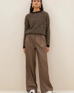 Diagonal Natural Alpaca Sweater