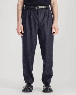 Double Pleats Flannel Cotton Pants