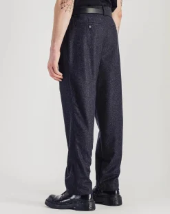 Double Pleats Flannel Cotton Pants