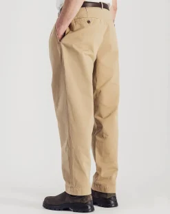 Double Pleats Twill Cotton Pants