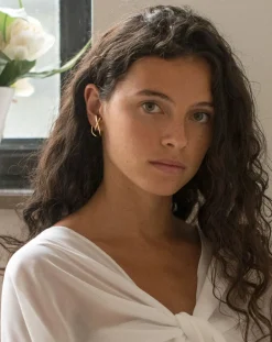 Earcuff gauche Shell en plaqué or