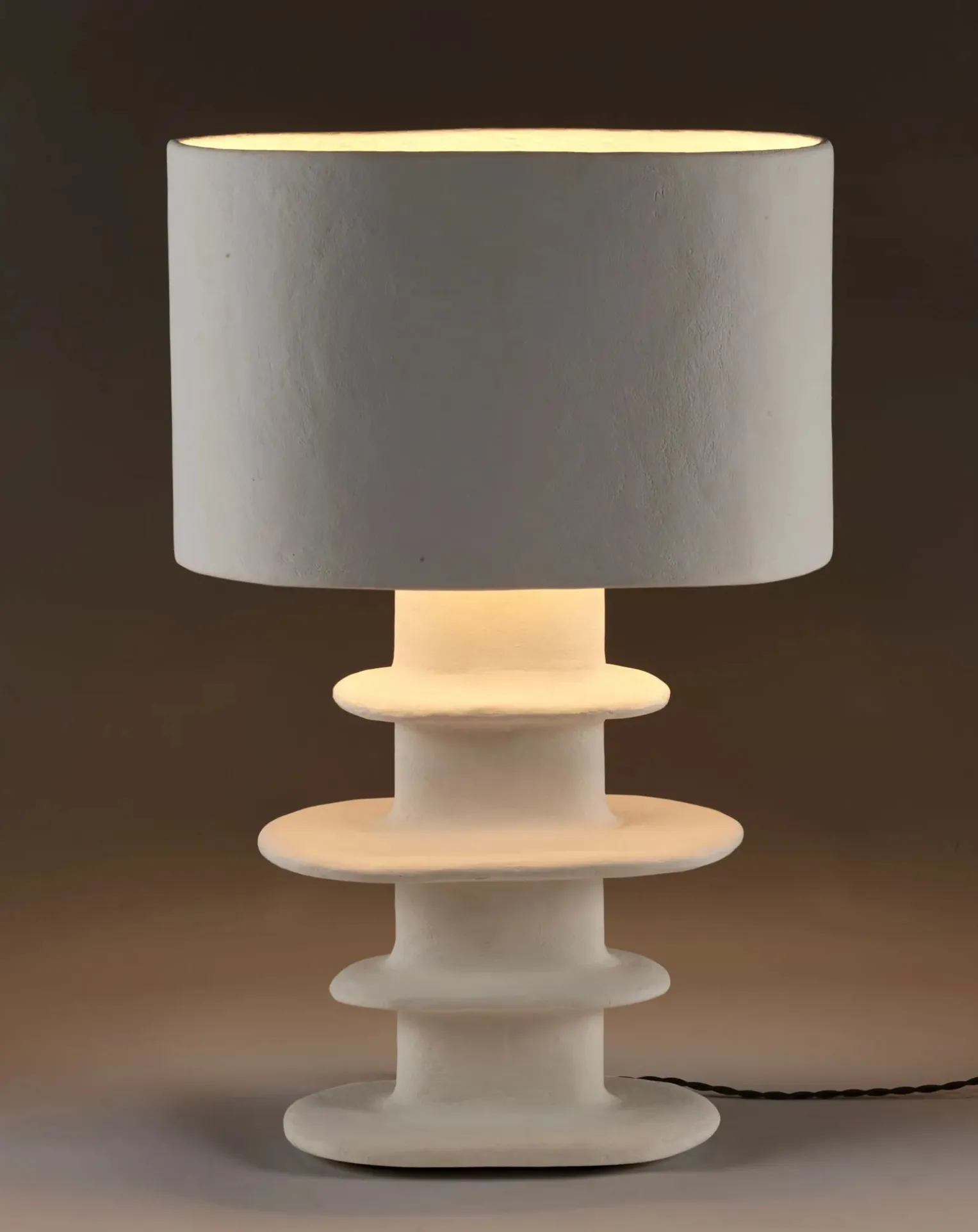 Earth papier-mâché table lamp, Marie Michielssen