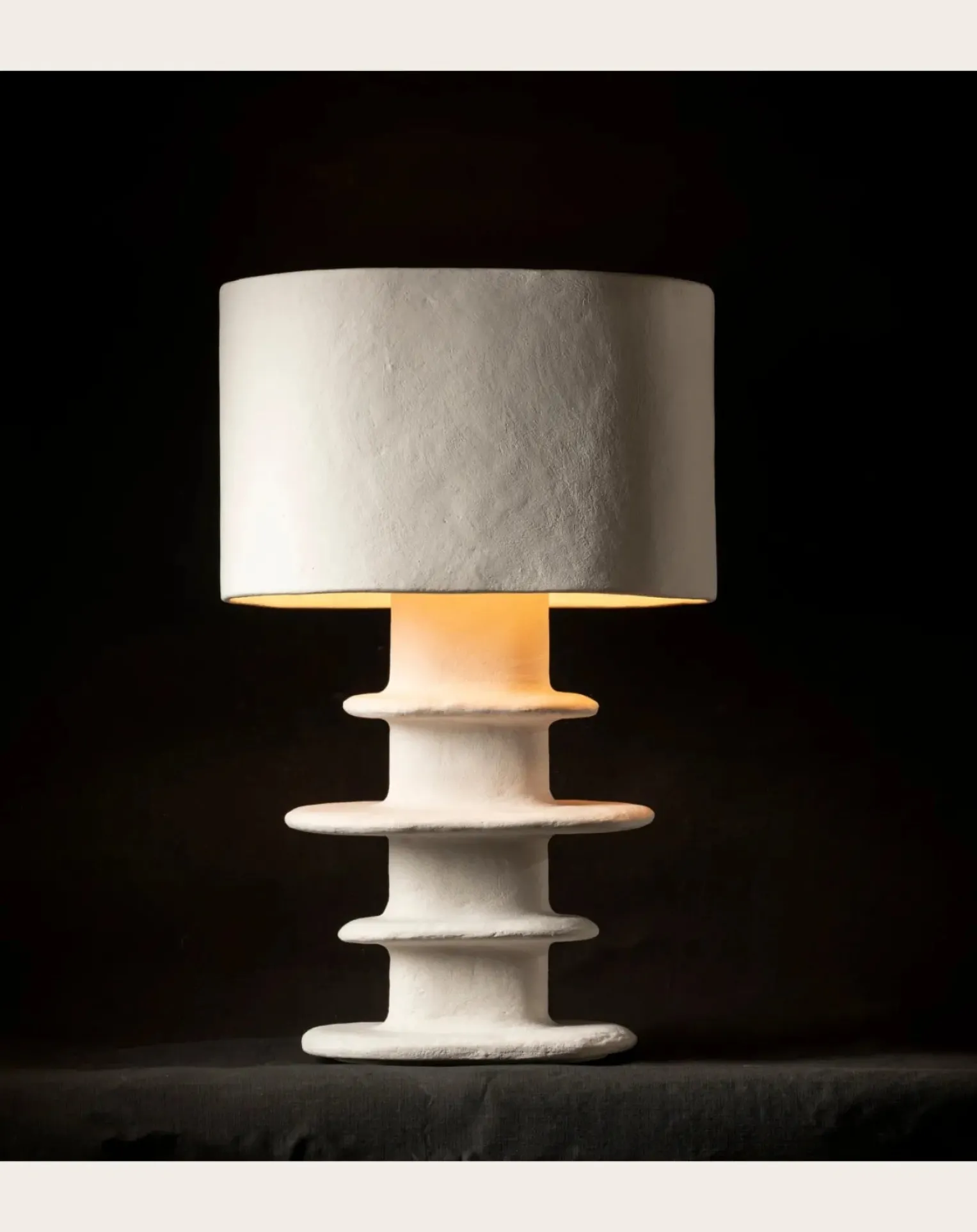 Earth papier-mâché table lamp, Marie Michielssen