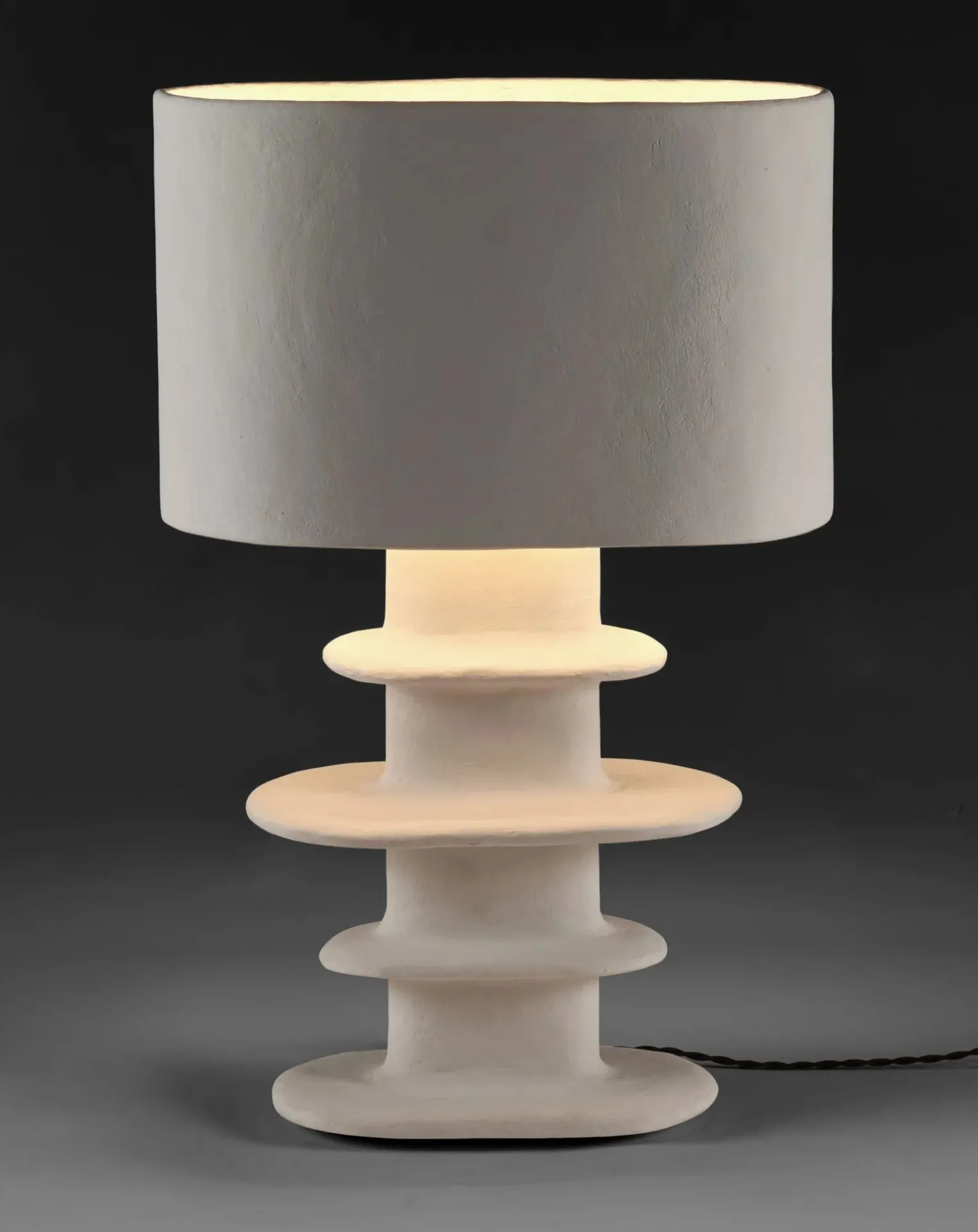 Earth papier-mâché table lamp, Marie Michielssen