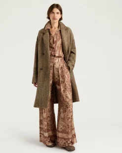 Lancaster Herringbone Virgin Wool Coat