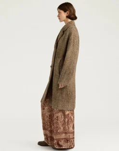 Lancaster Herringbone Virgin Wool Coat