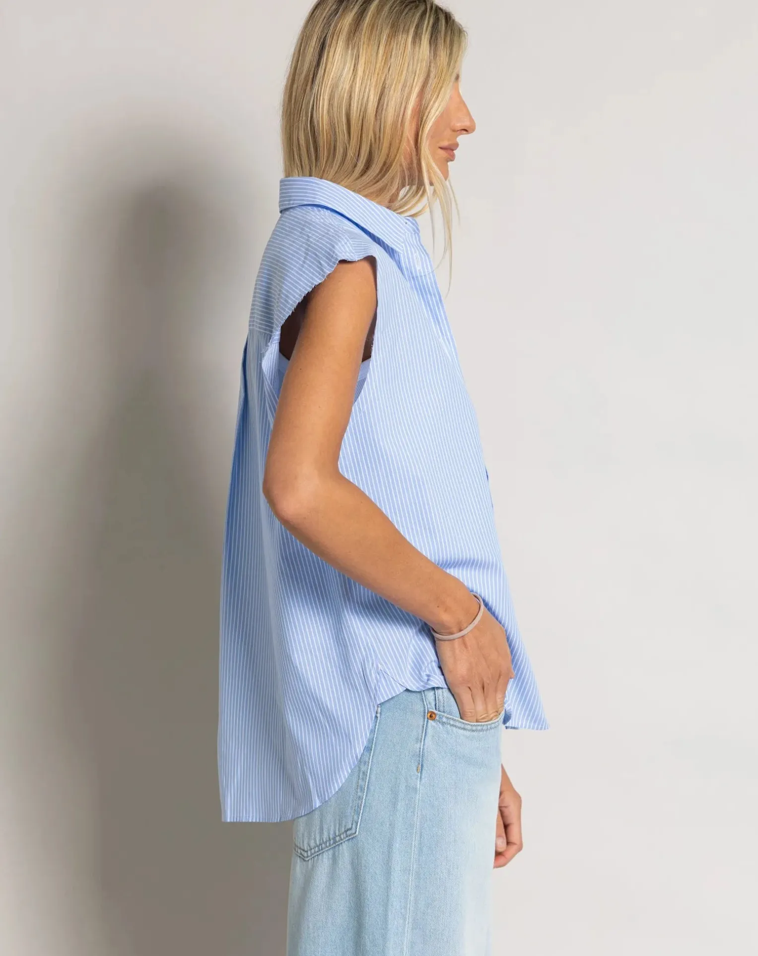 Laura Striped Sleeveless Shirt