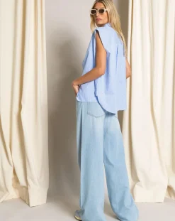 Laura Striped Sleeveless Shirt