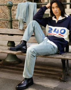 Leather lace-up boots