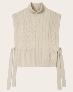 Long Belted Plastron Twists and Ribs Cashmere