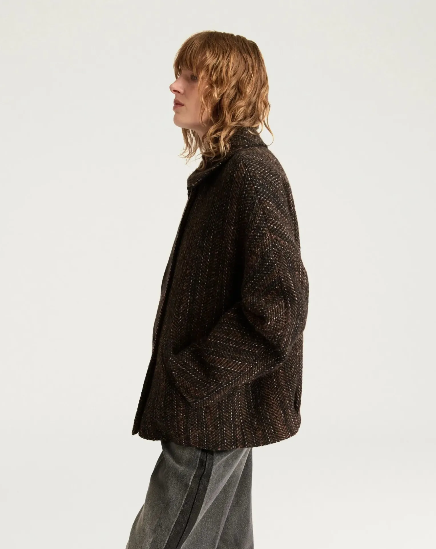 Lord Herringbone Virgin Wool Coat