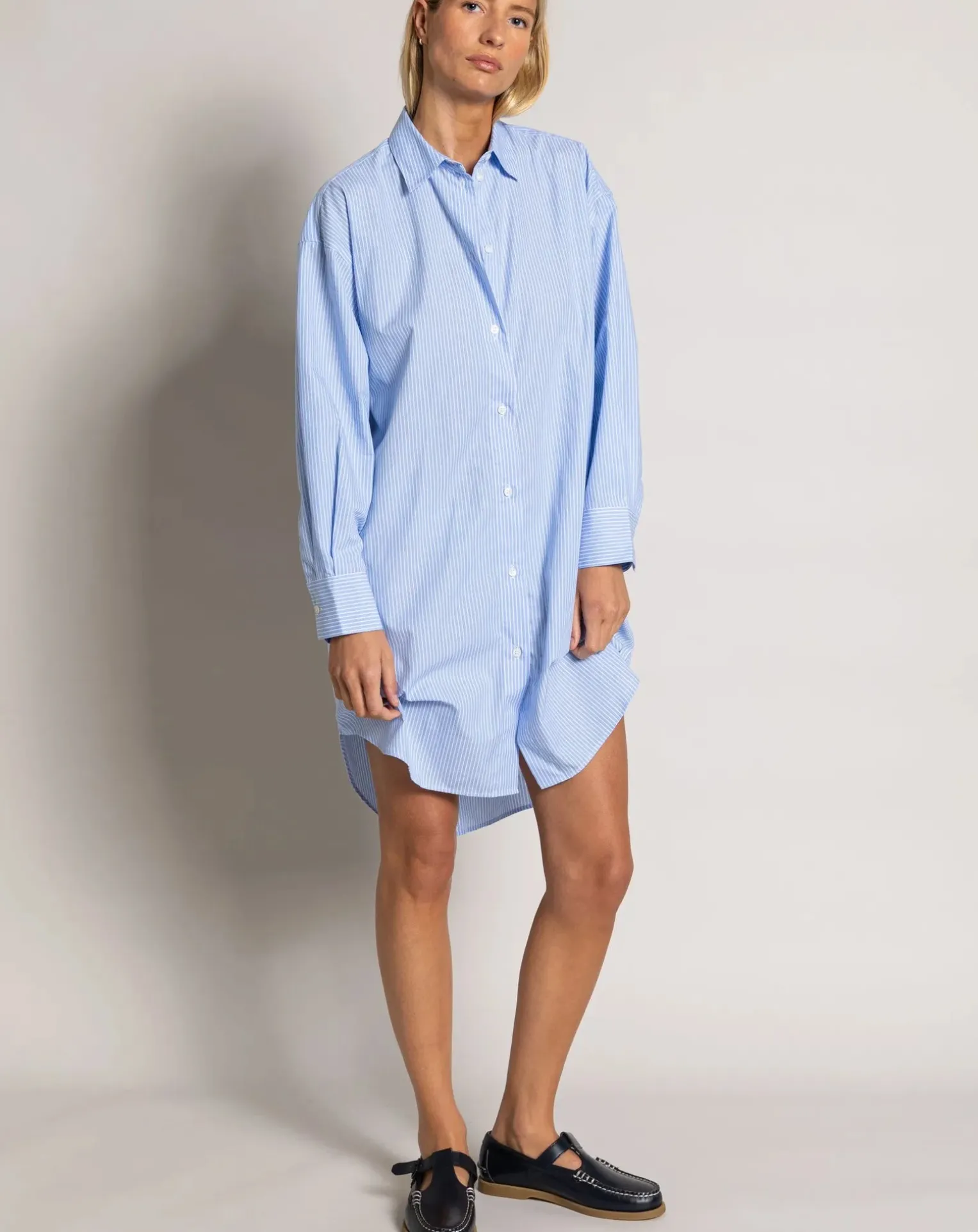 Lydie Striped Shirt Dress