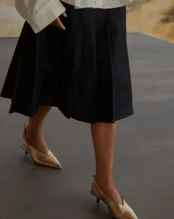 Metallic Heel Slingback