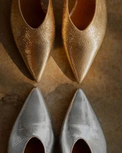 Metallic Heel Slingback