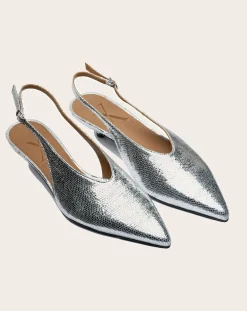 Metallic Heel Slingback