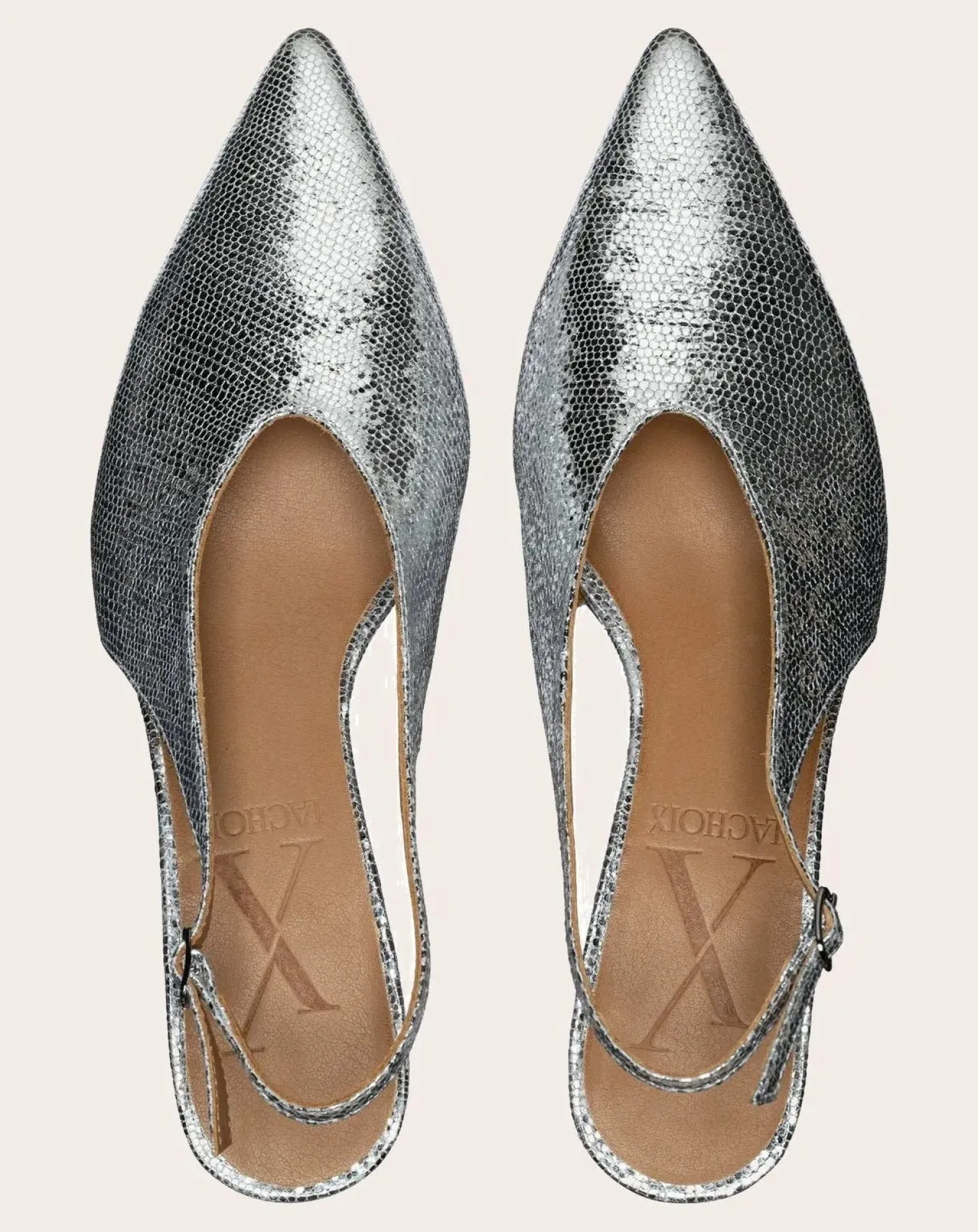 Metallic Heel Slingback