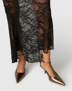 Metallic Teese pumps in eel leather