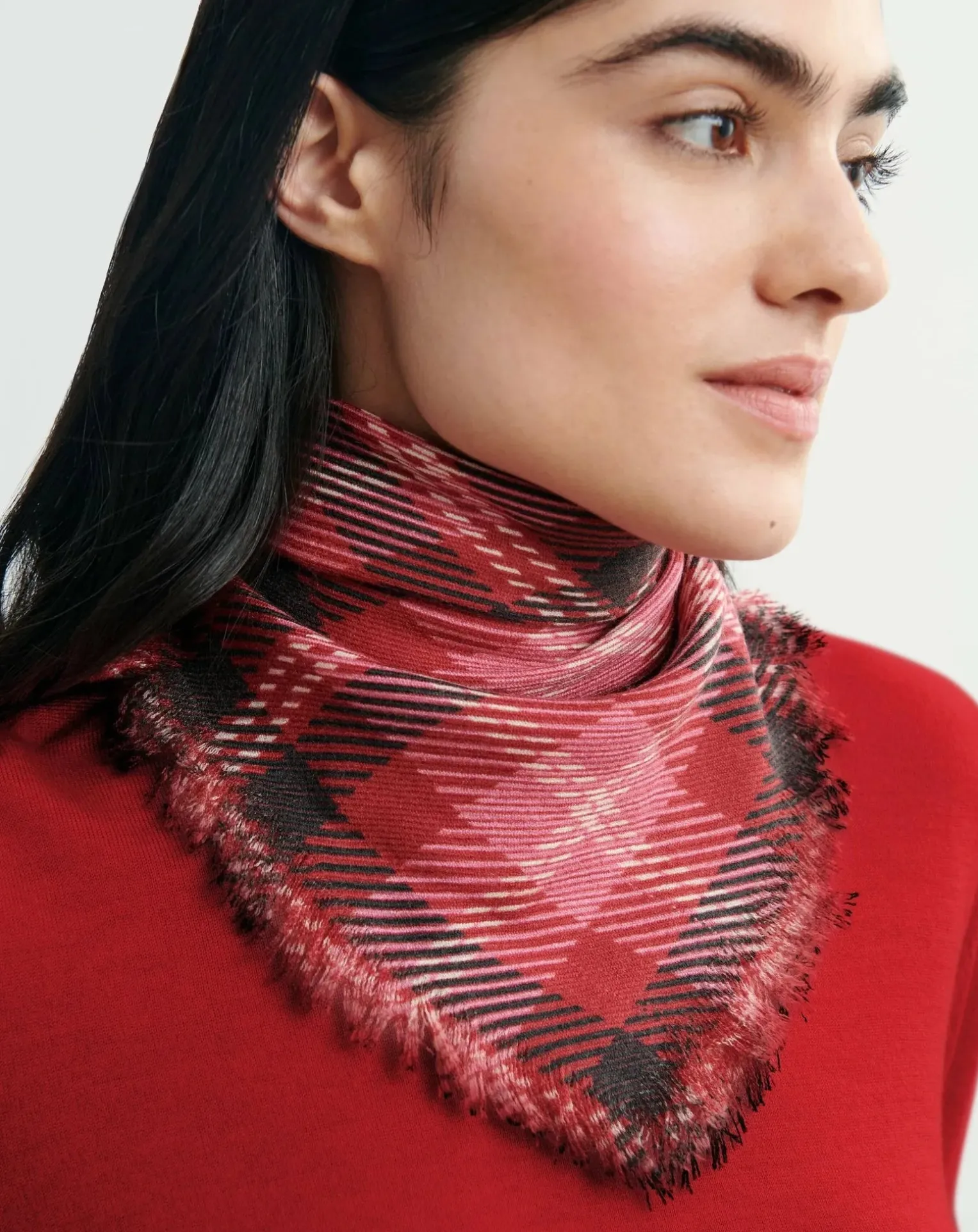 Mini Carré Tartan Cashmere Scarf
