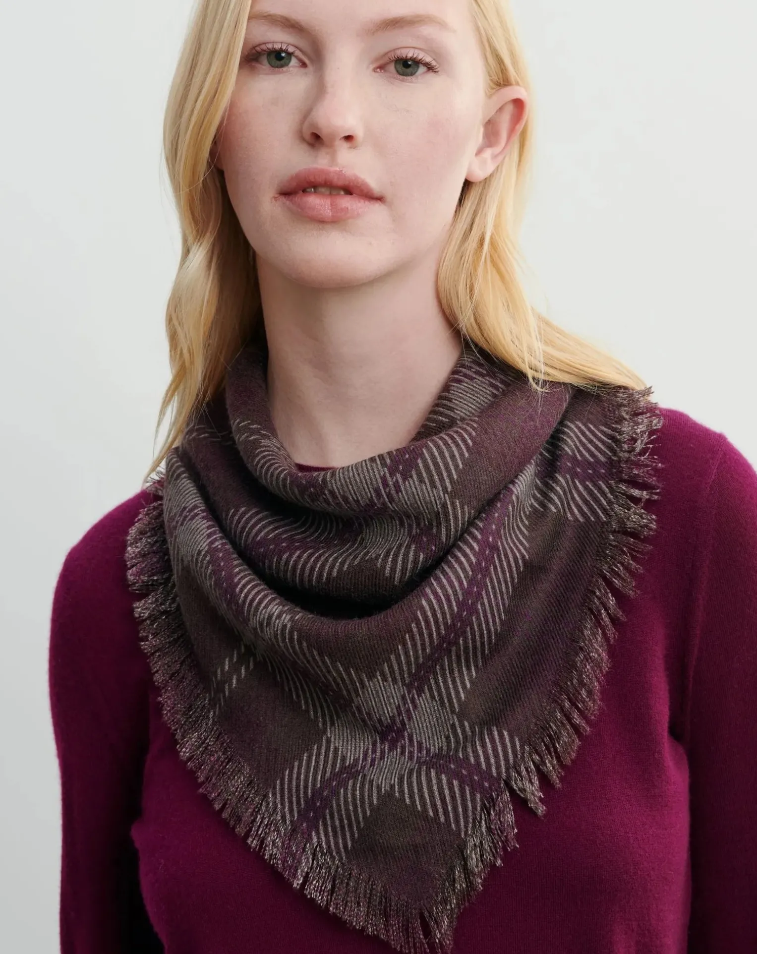 Mini Carré Tartan Cashmere Scarf