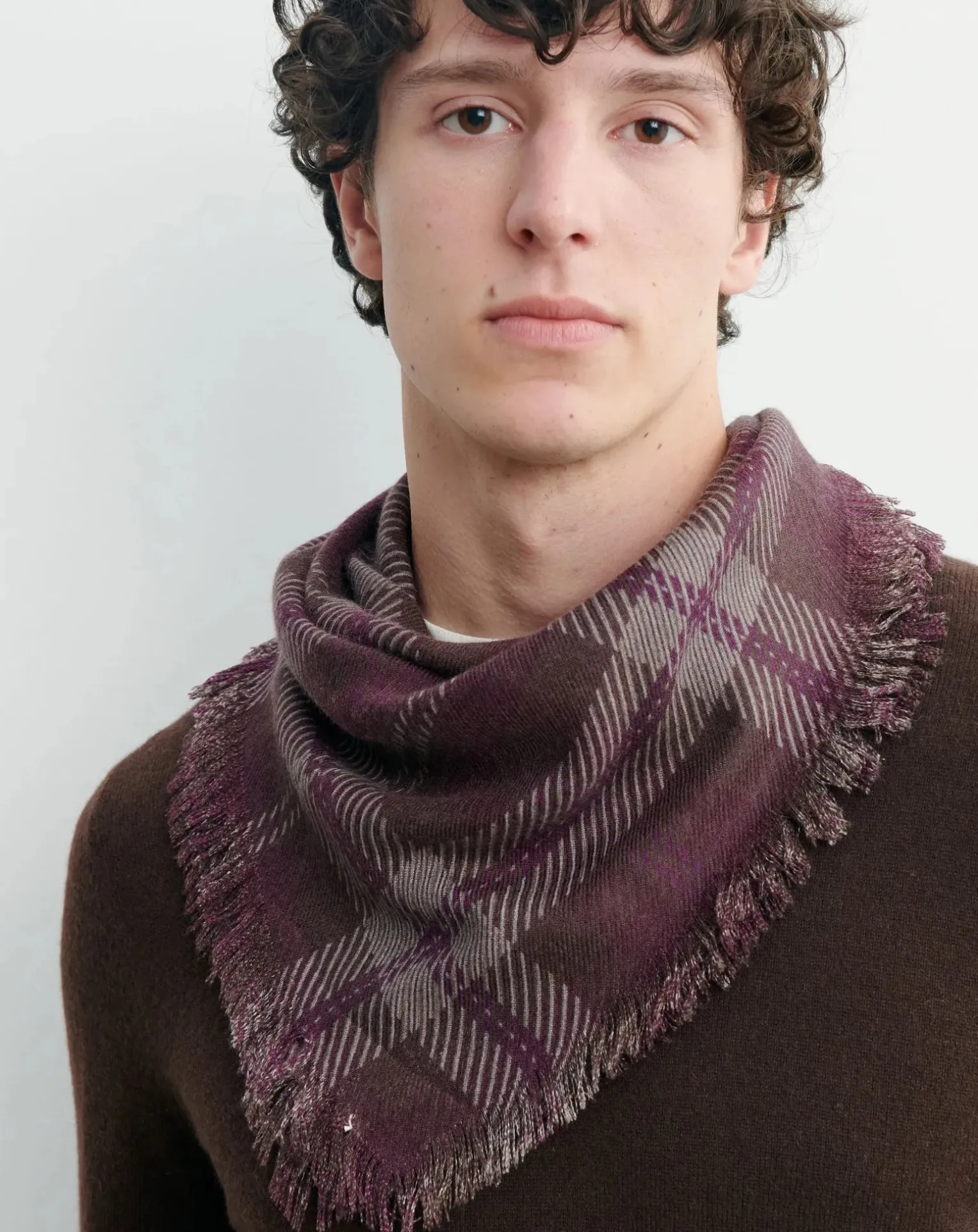 Mini Carré Tartan Cashmere Scarf