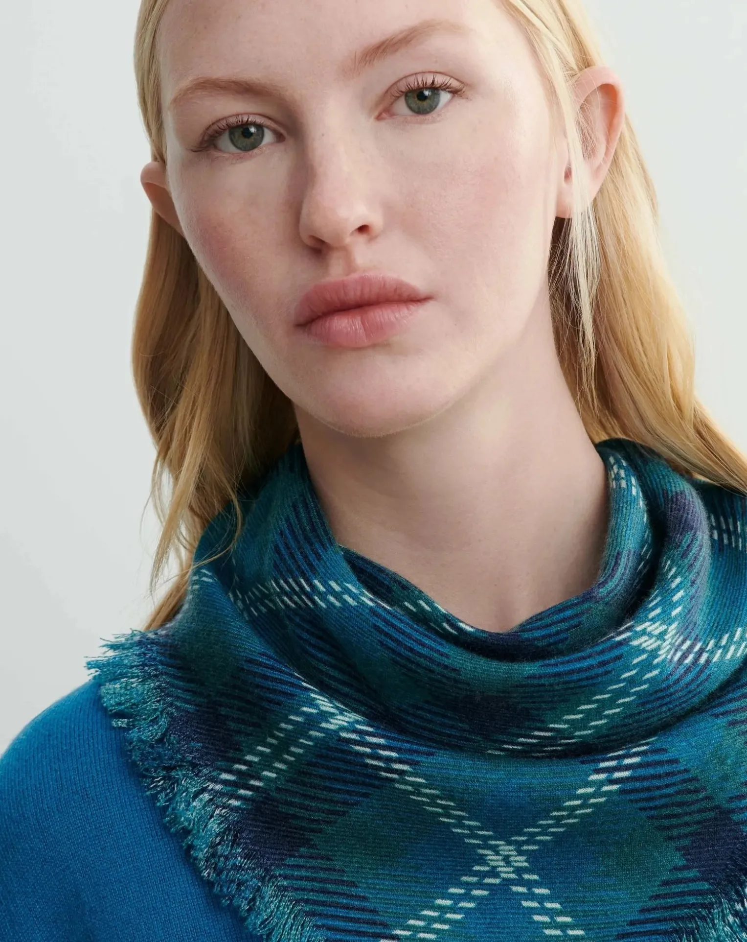 Mini Carré Tartan Cashmere Scarf