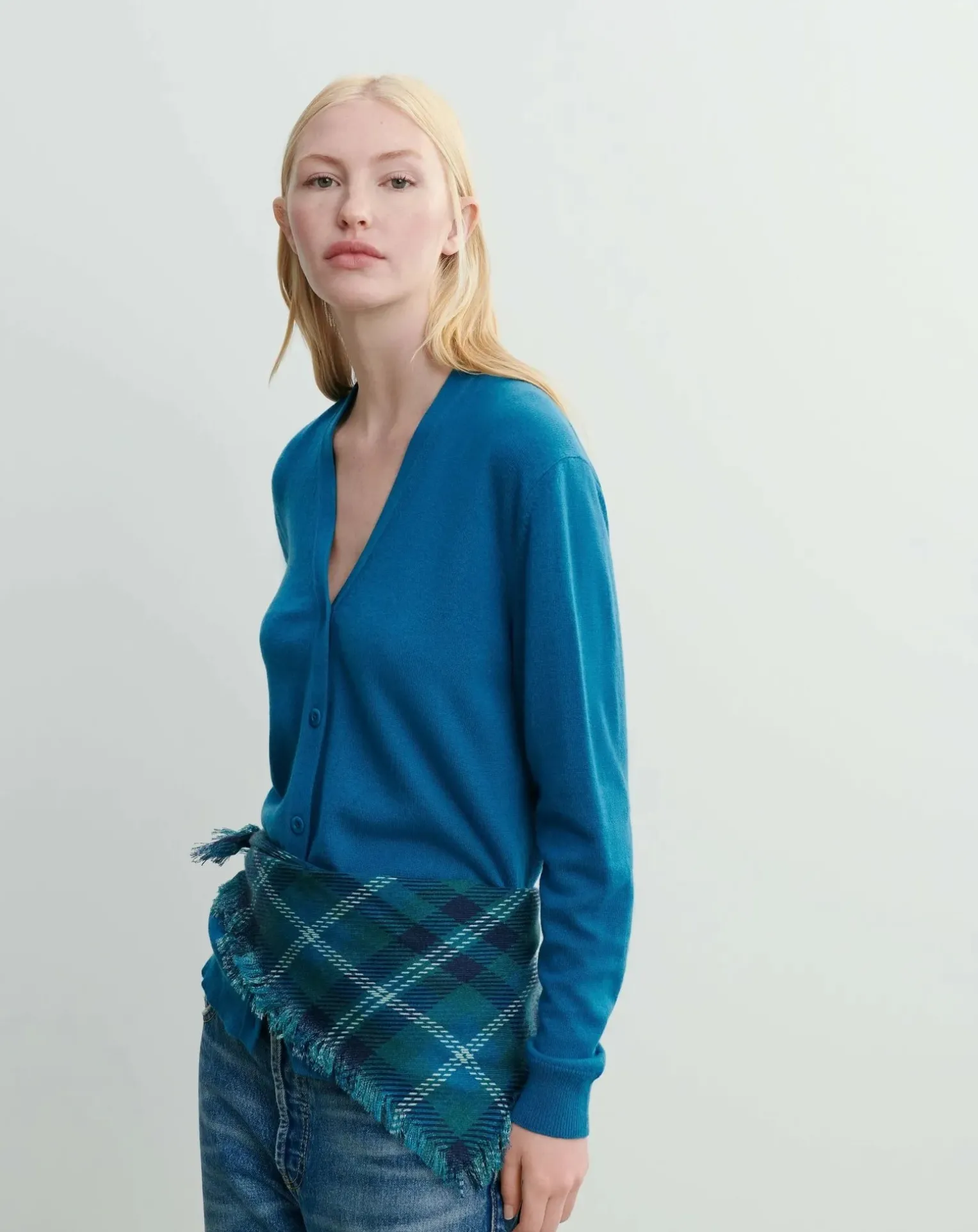 Mini Carré Tartan Cashmere Scarf