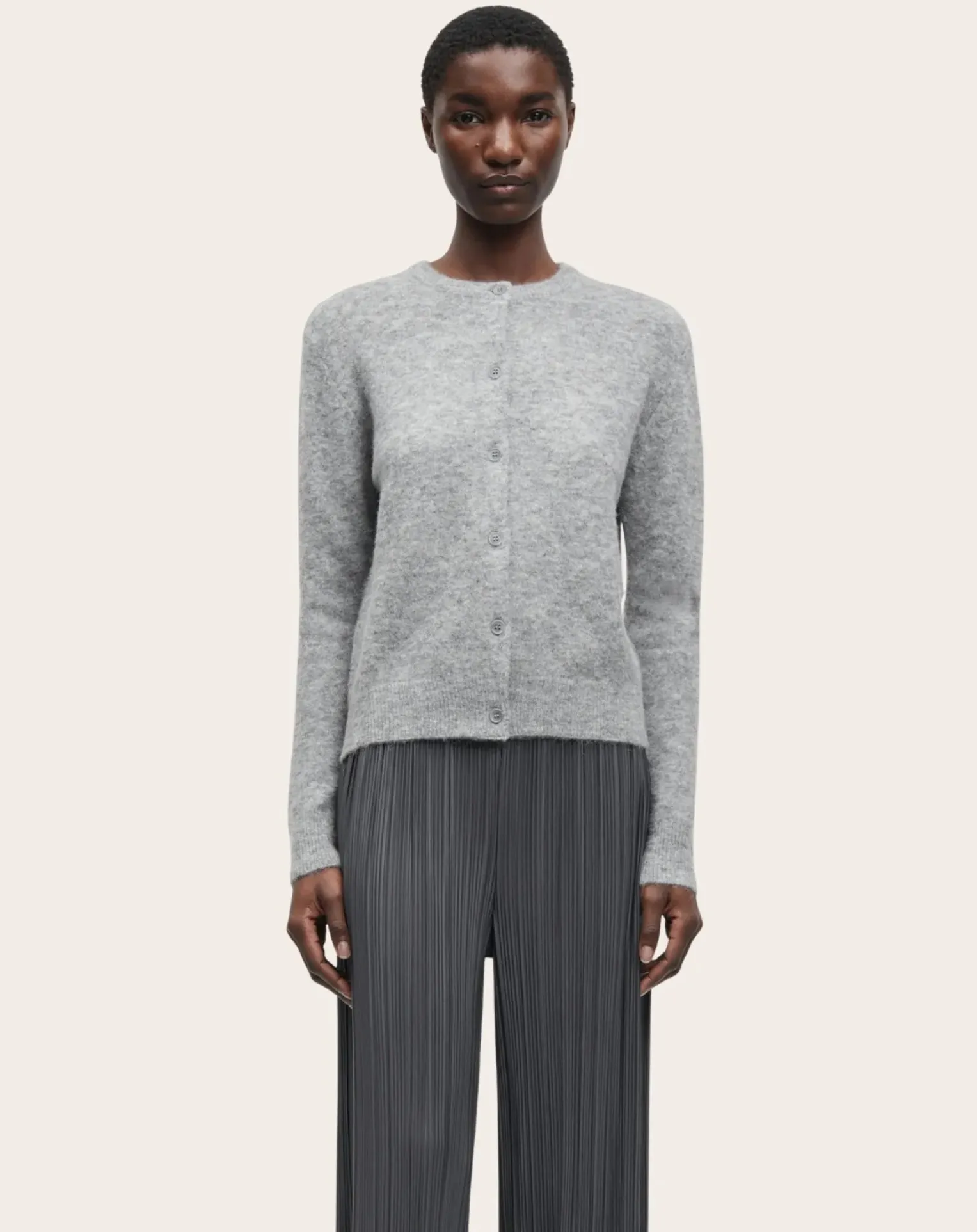 Nor short cardigan in wool and alpaca