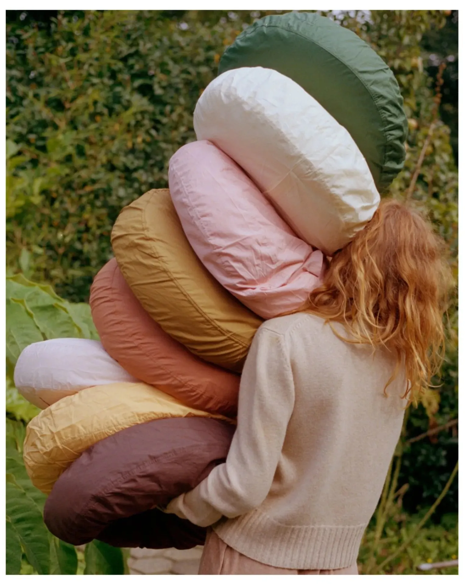 Organic Cotton Percale Round Cushion