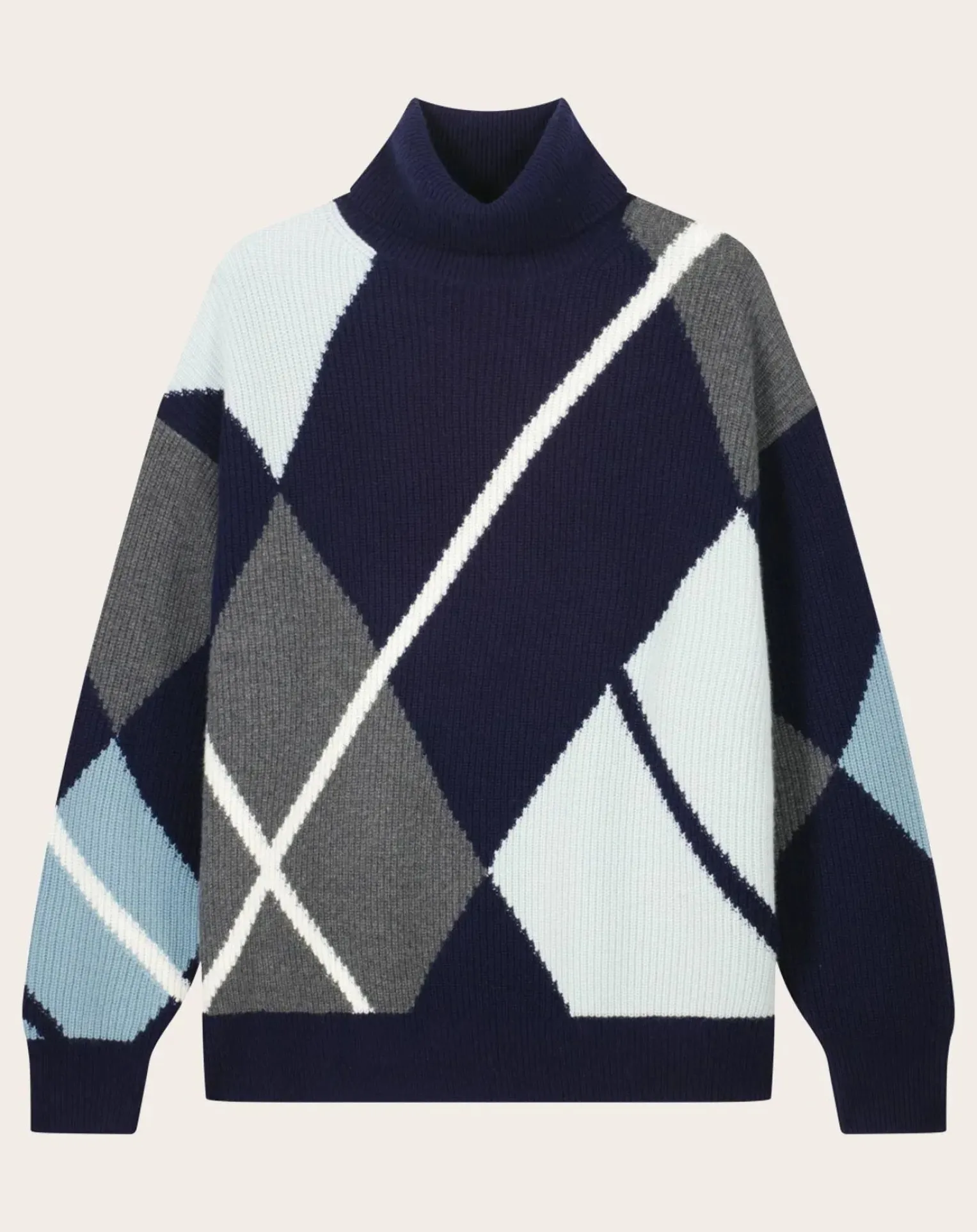 Oversize Argyle Intarsia Cashmere Sweater