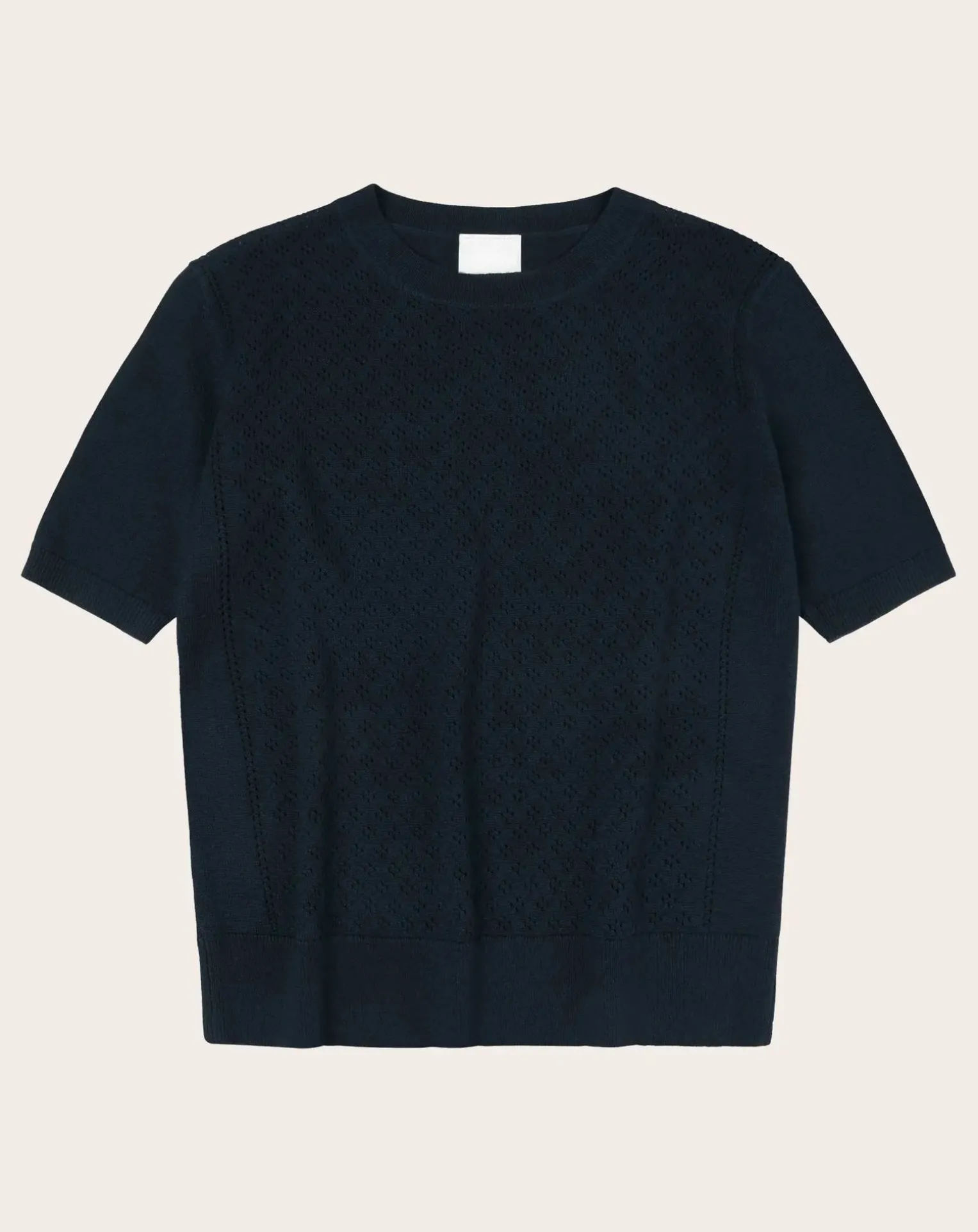 Pointelle Merino Wool Short Sleeve Sweater - Women's Collection