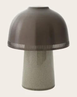 Portable Raku table lamp