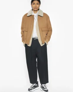 Recycled Wool Sheepskin Collar Jacket